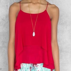 Francesca’s Red Indy Layered Tank